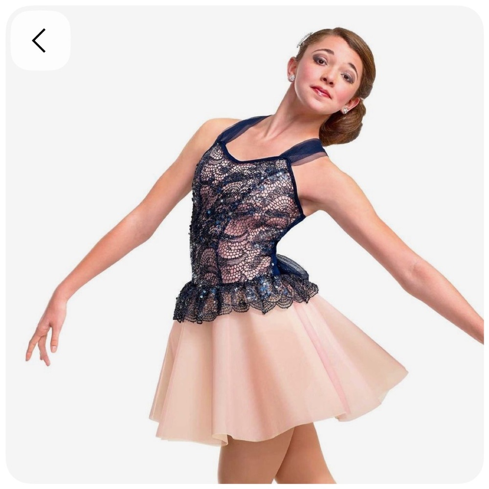 Elegant Navy and Pink Dance Costume